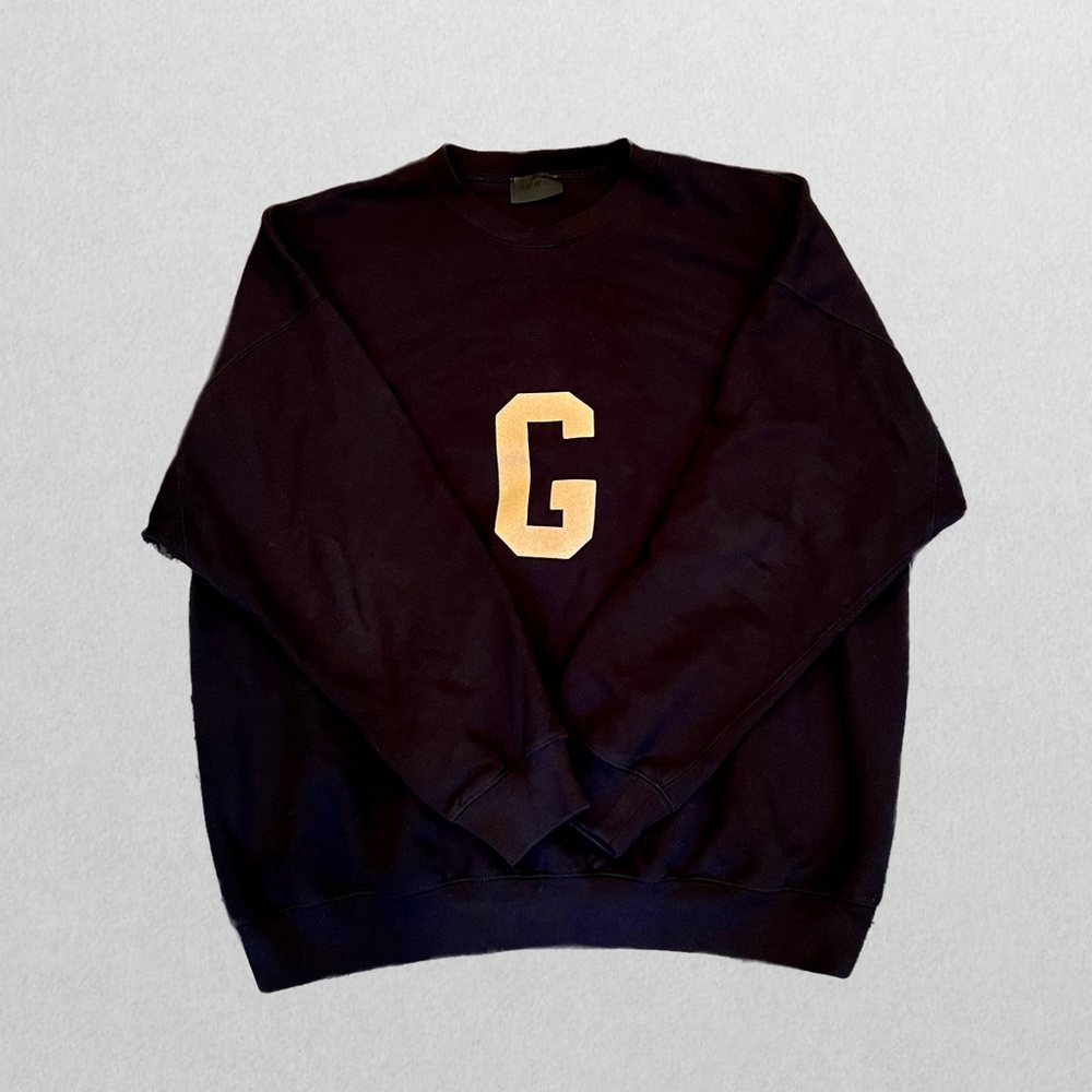 FEAR OF GOD: Black Pullover Long Sleeve “G” Crew Neck *NEVER WORN*
